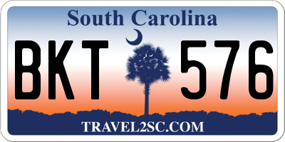 SC license plate BKT576