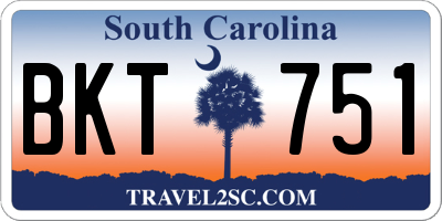 SC license plate BKT751