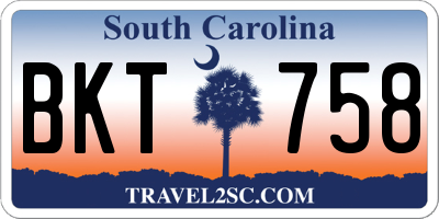 SC license plate BKT758