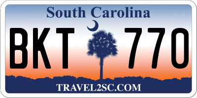 SC license plate BKT770