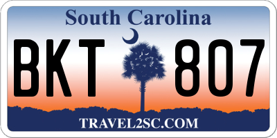 SC license plate BKT807