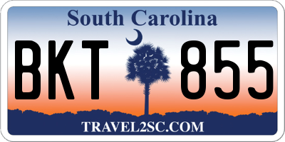 SC license plate BKT855