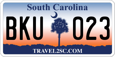SC license plate BKU023