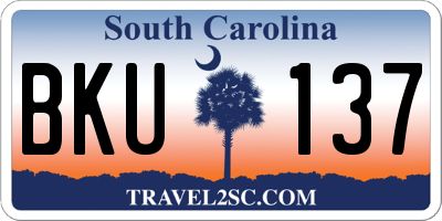 SC license plate BKU137