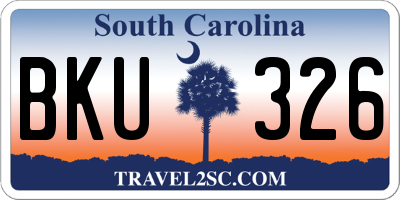 SC license plate BKU326