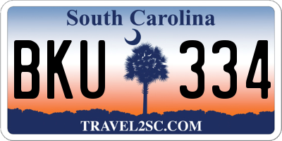 SC license plate BKU334