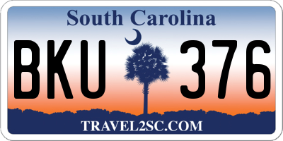 SC license plate BKU376