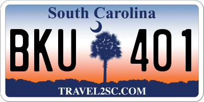 SC license plate BKU401