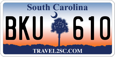 SC license plate BKU610