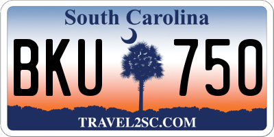 SC license plate BKU750