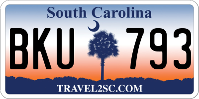 SC license plate BKU793