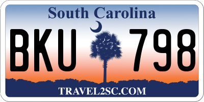 SC license plate BKU798