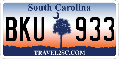 SC license plate BKU933