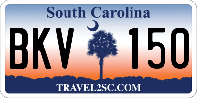 SC license plate BKV150