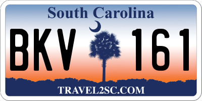 SC license plate BKV161