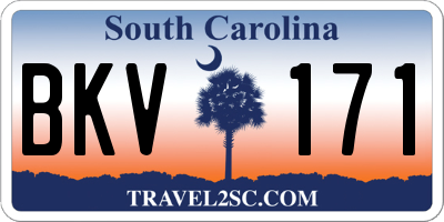 SC license plate BKV171