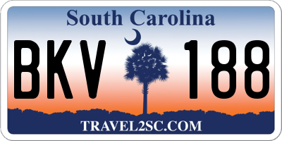 SC license plate BKV188