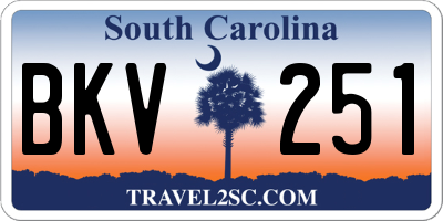 SC license plate BKV251