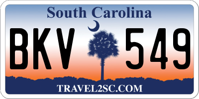 SC license plate BKV549
