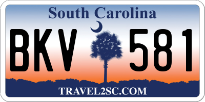 SC license plate BKV581