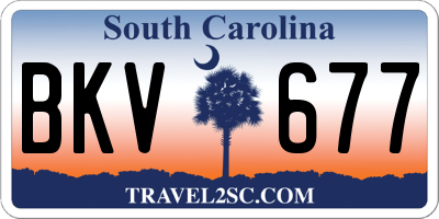 SC license plate BKV677