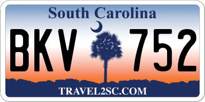 SC license plate BKV752
