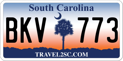 SC license plate BKV773