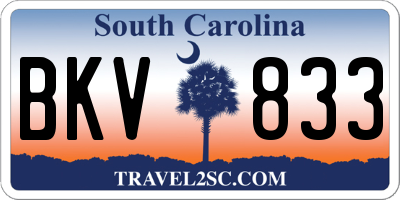 SC license plate BKV833