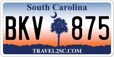 SC license plate BKV875