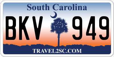 SC license plate BKV949