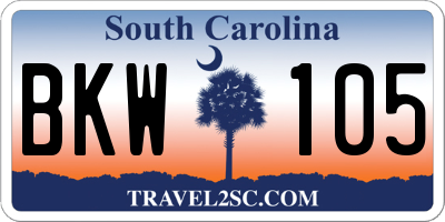 SC license plate BKW105