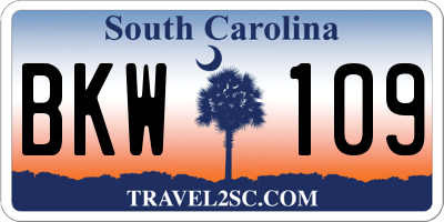 SC license plate BKW109