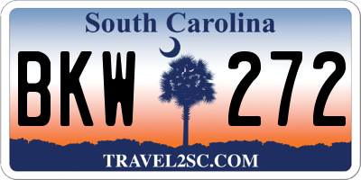 SC license plate BKW272