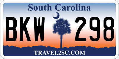SC license plate BKW298