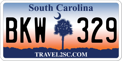 SC license plate BKW329