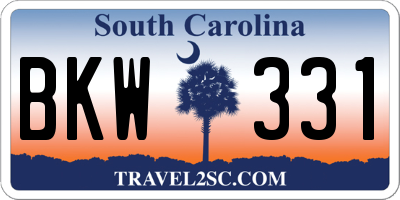 SC license plate BKW331