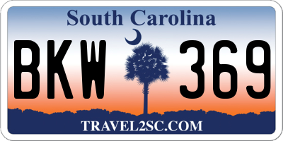 SC license plate BKW369