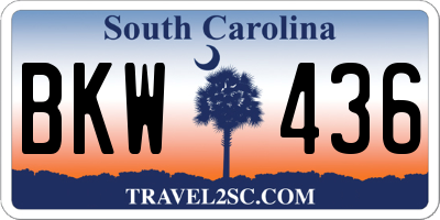 SC license plate BKW436