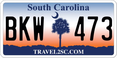 SC license plate BKW473