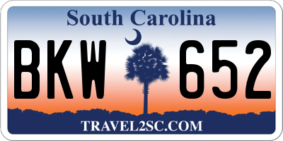 SC license plate BKW652