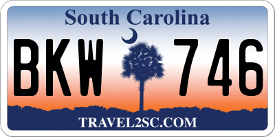 SC license plate BKW746