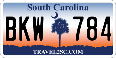SC license plate BKW784