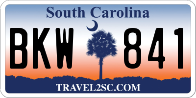 SC license plate BKW841