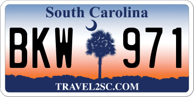SC license plate BKW971