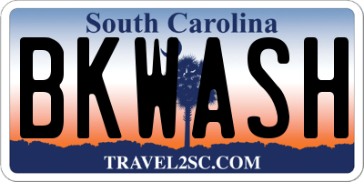 SC license plate BKWASH