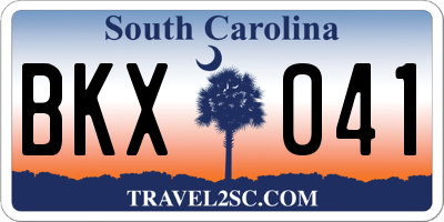 SC license plate BKX041