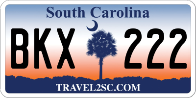 SC license plate BKX222