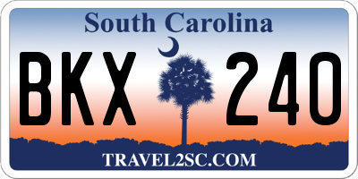 SC license plate BKX240