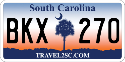 SC license plate BKX270