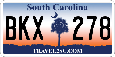 SC license plate BKX278